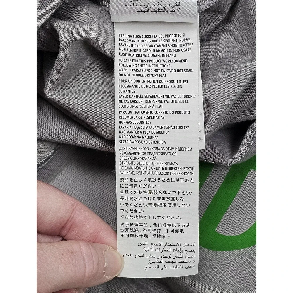 Gucci Shirt‎ Mens XL Gray Green Mask Manifesto Back Slogan Made In Italy